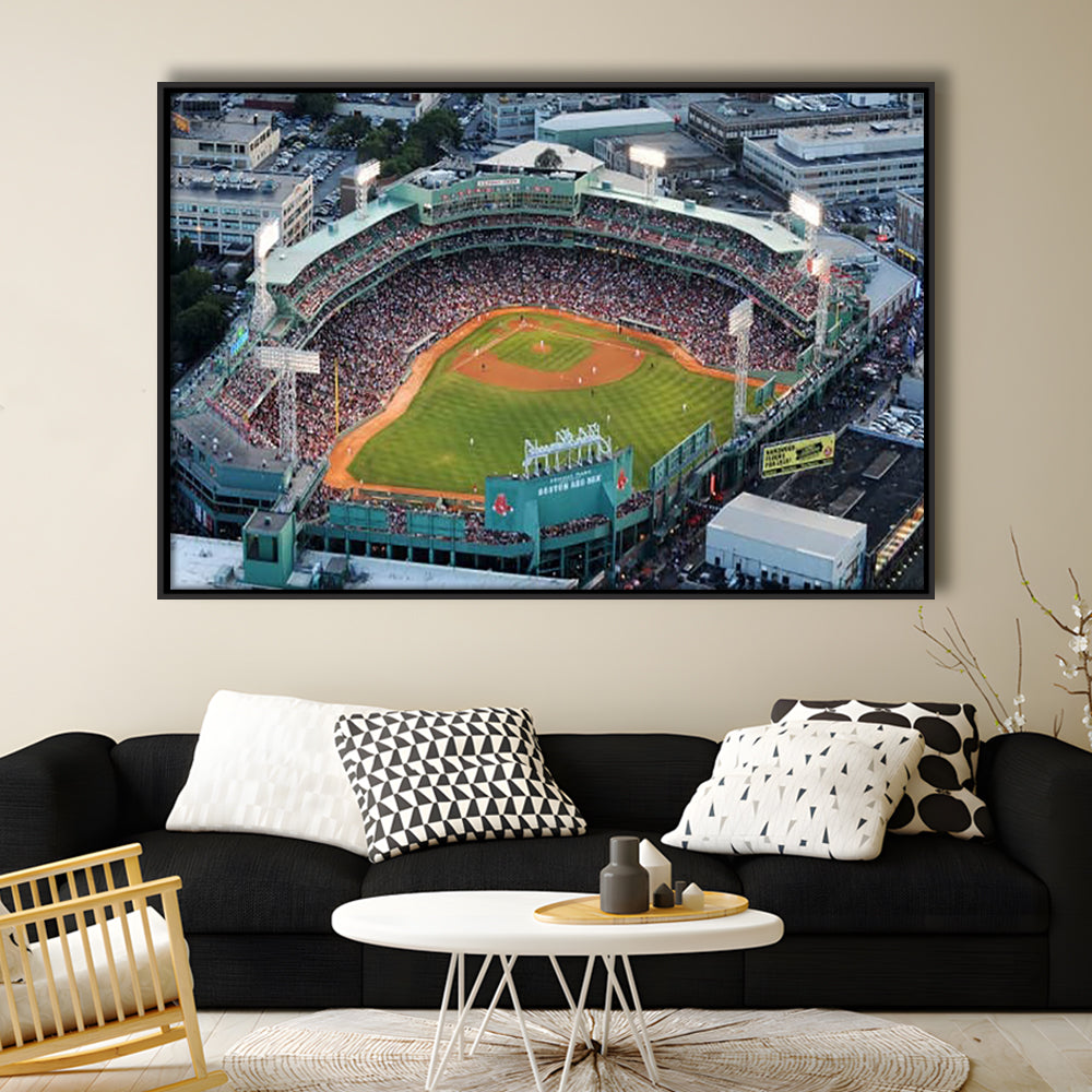 Fenway Park Aerial View, Stadium Canvas, Sport Art, Framed Canvas Print Wall Art, Floating Frame