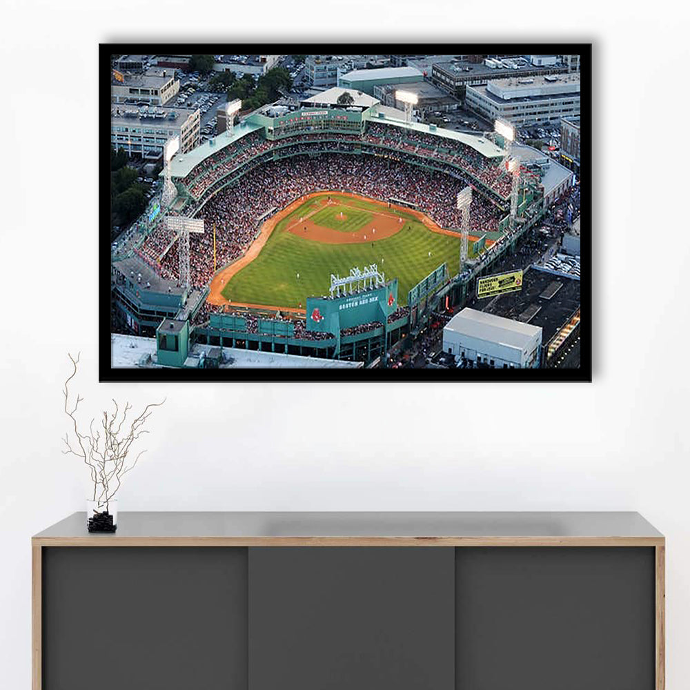 Fenway Park Aerial View, Stadium Canvas, Sport Art, Gift for him, Framed Art Print Wall Decor, Picture Framed