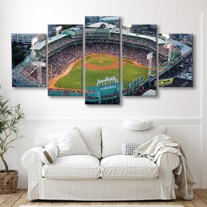 Fenway Park Aerial View, Stadium Canvas, Sport Art, Gift for him, 5 Panel, Large Canvas, Canvas Print Wall Art