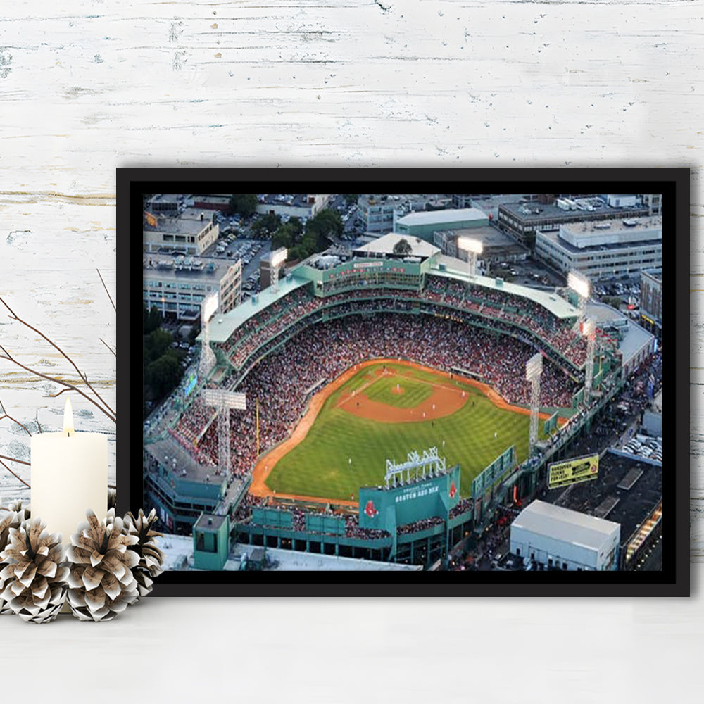Fenway Park Aerial View, Stadium Canvas, Sport Art, Framed Canvas Print Wall Art, Floating Frame