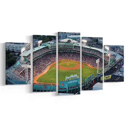 Fenway Park Aerial View, Stadium Canvas, Sport Art, Gift for him, 5 Panel, Large Canvas, Canvas Print Wall Art