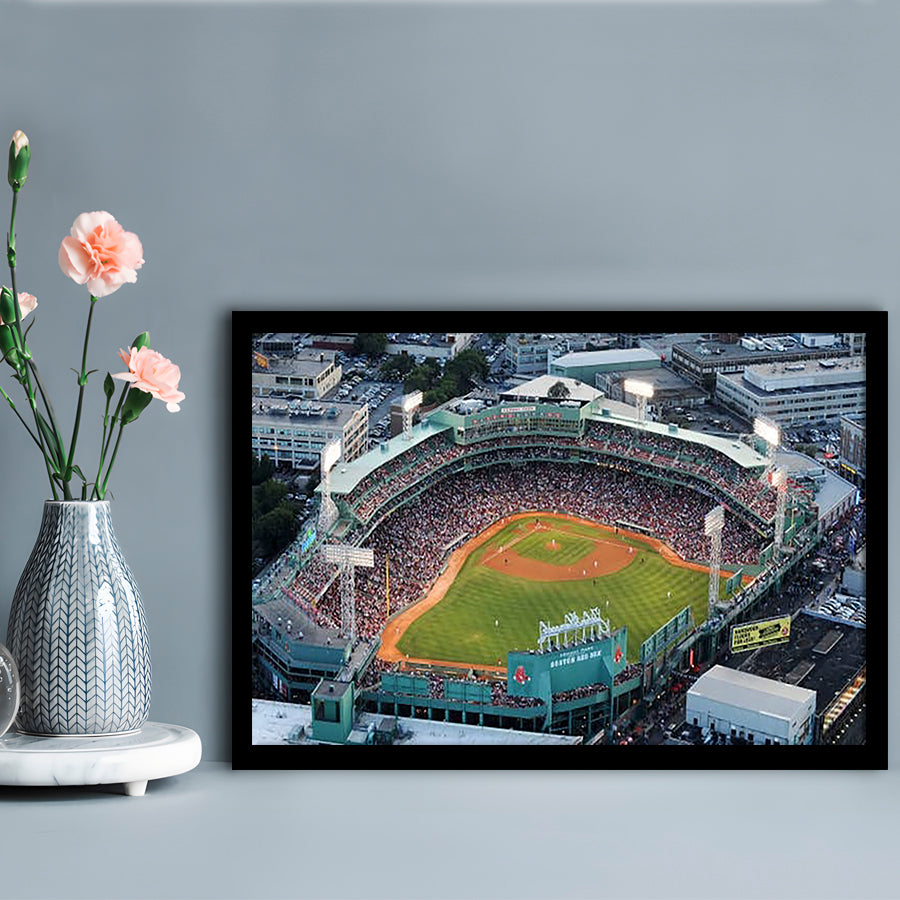 Fenway Park Aerial View, Stadium Canvas, Sport Art, Gift for him, Framed Art Print Wall Decor, Picture Framed