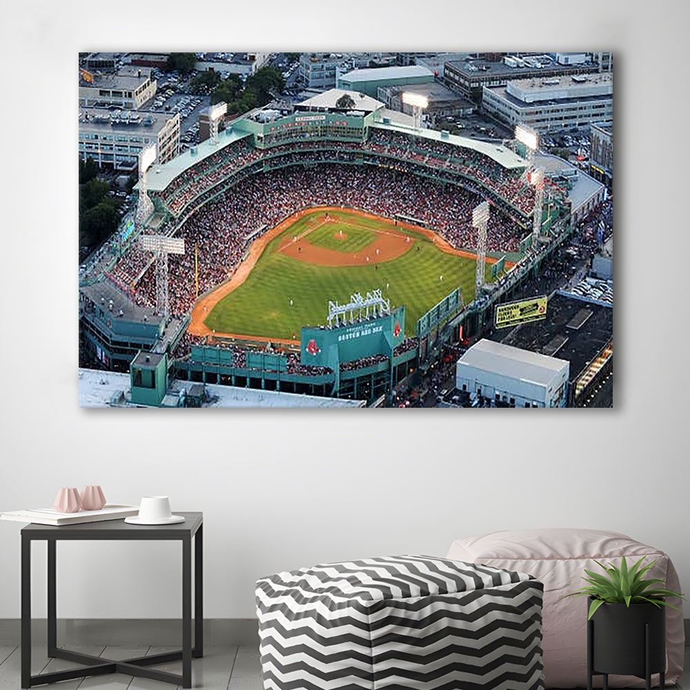 Fenway Park Aerial View, Stadium Canvas, Sport Art, Gift for him, Man Cave Decor, Art Print, Canvas Print Wall Art