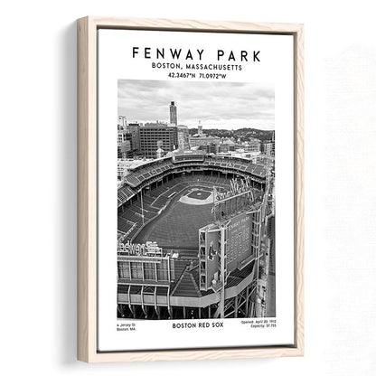Fenway Park Stadium Black And White,Boston Baseball Stadium Wall Art Print, Framed Canvas Prints Wall Art
