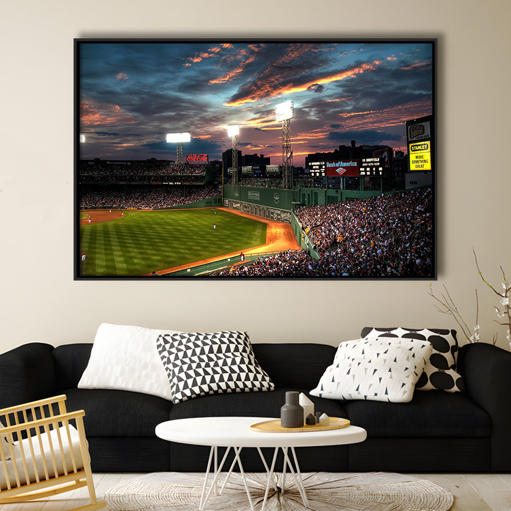 Fenway Park Boston Massachusetts, Stadium Canvas, Sport Art, Framed Canvas Print Wall Art, Floating Frame