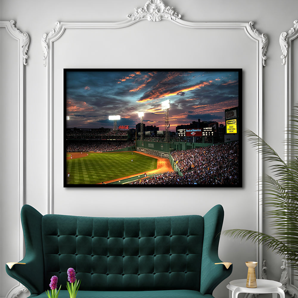 Fenway Park Boston Massachusetts, Stadium Canvas, Sport Art, Gift for him, Framed Art Print Wall Decor, Picture Framed