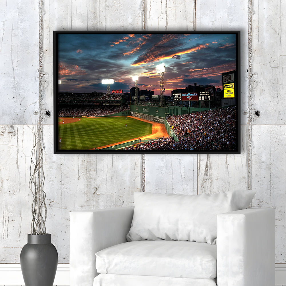 Fenway Park Boston Massachusetts, Stadium Canvas, Sport Art, Framed Canvas Print Wall Art, Floating Frame