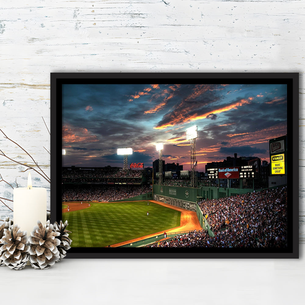 Fenway Park Boston Massachusetts, Stadium Canvas, Sport Art, Framed Canvas Print Wall Art, Floating Frame