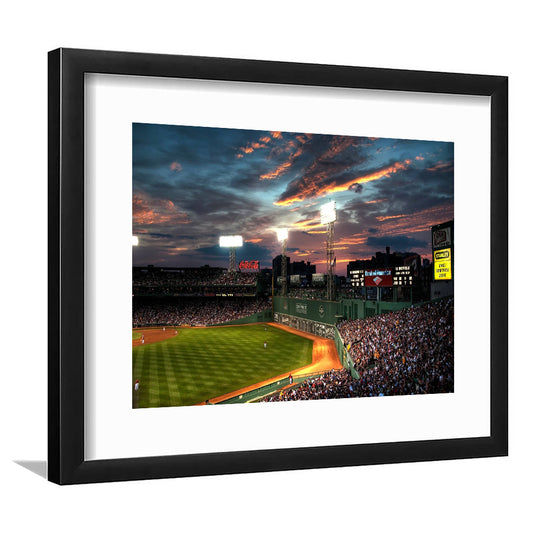 Fenway Park Boston Massachusetts, Stadium Canvas, Sport Art, Gift for him, White Border Framed Art Print Wall Decor