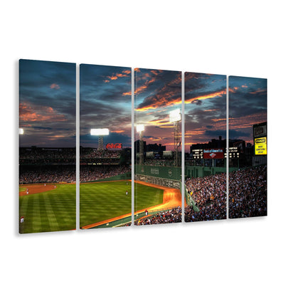 Fenway Park Boston Massachusetts, Stadium Canvas, Sport Art, 5 Panel B, Extra Large Canvas, Canvas Print Wall Art