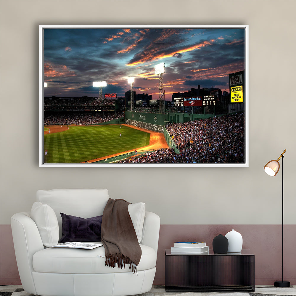 Fenway Park Boston Massachusetts, Stadium Canvas, Sport Art, Framed Canvas Print Wall Art, Floating Frame