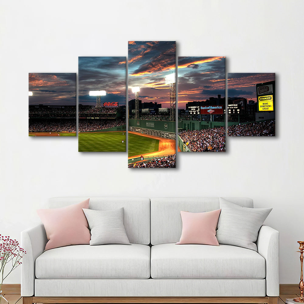 Fenway Park Boston Massachusetts, Stadium Canvas, Sport Art, Gift for him, 5 Panel, Large Canvas, Canvas Print Wall Art