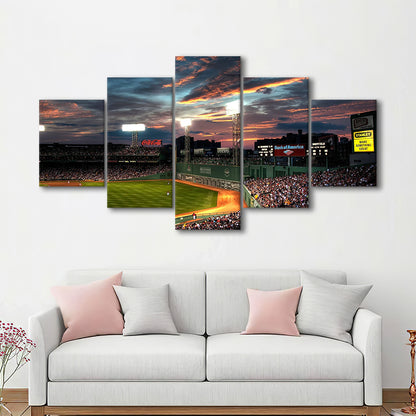 Fenway Park Boston Massachusetts, Stadium Canvas, Sport Art, Gift for him, 5 Panel, Large Canvas, Canvas Print Wall Art
