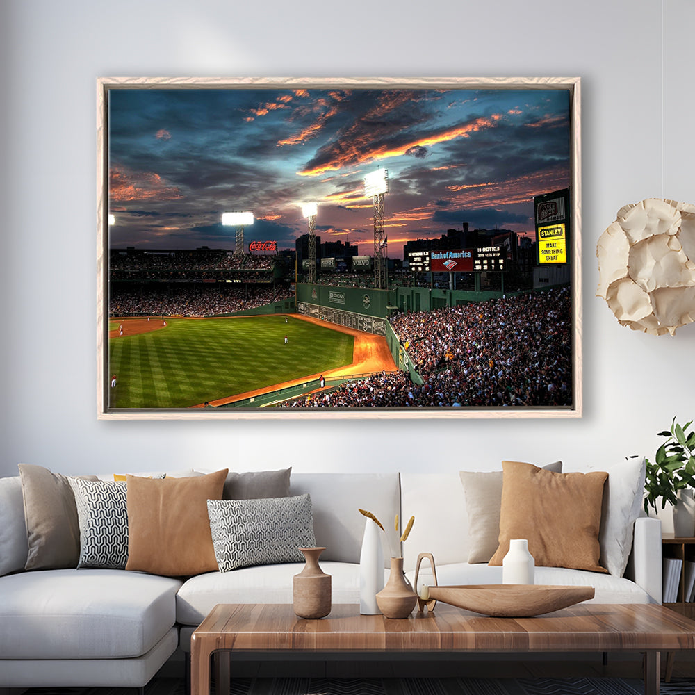 Fenway Park Boston Massachusetts, Stadium Canvas, Sport Art, Framed Canvas Print Wall Art, Floating Frame