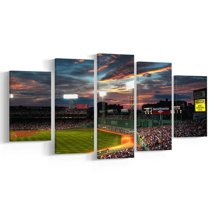 Fenway Park Boston Massachusetts, Stadium Canvas, Sport Art, Gift for him, 5 Panel, Large Canvas, Canvas Print Wall Art