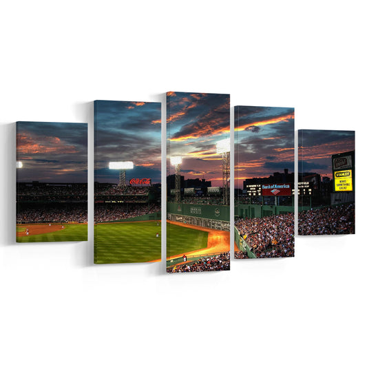 Fenway Park Boston Massachusetts, Stadium Canvas, Sport Art, Gift for him, 5 Panel, Large Canvas, Canvas Print Wall Art