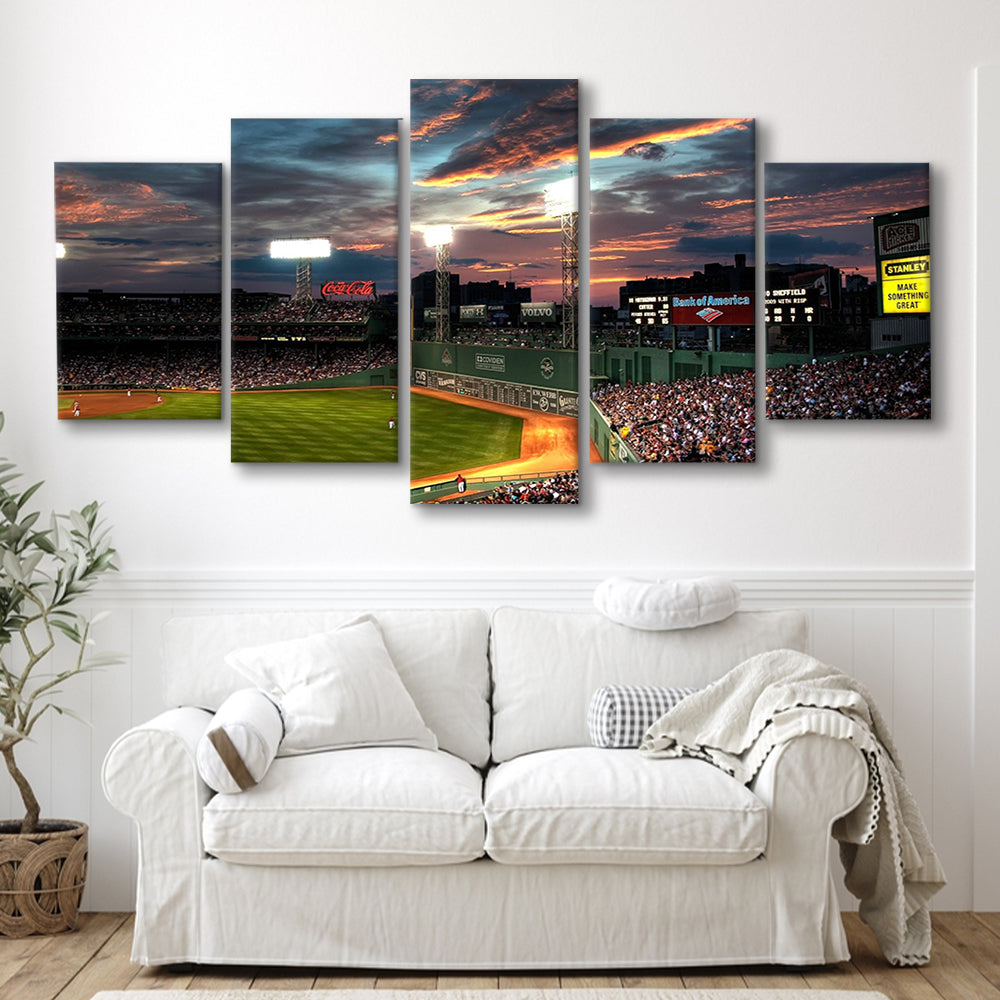 Fenway Park Boston Massachusetts, Stadium Canvas, Sport Art, Gift for him, 5 Panel, Large Canvas, Canvas Print Wall Art