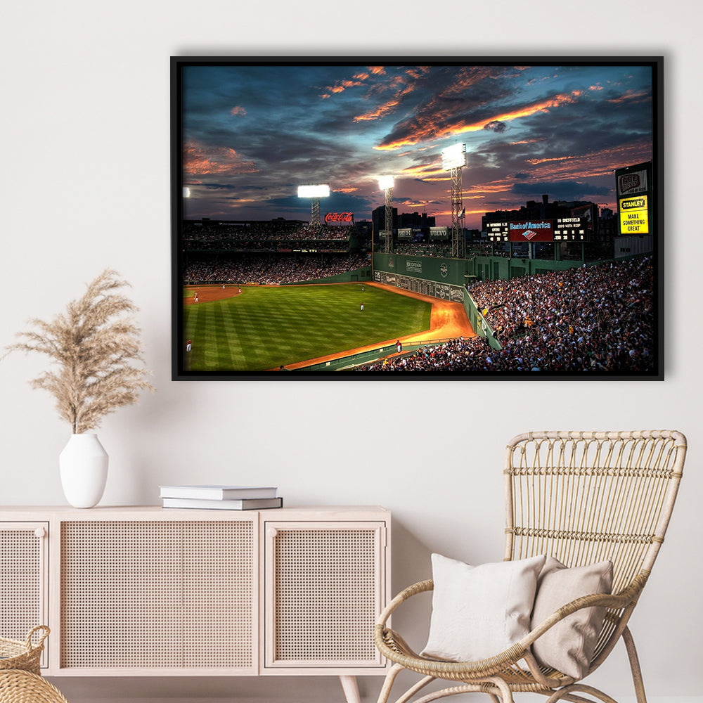 Fenway Park Boston Massachusetts, Stadium Canvas, Sport Art, Framed Canvas Print Wall Art, Floating Frame