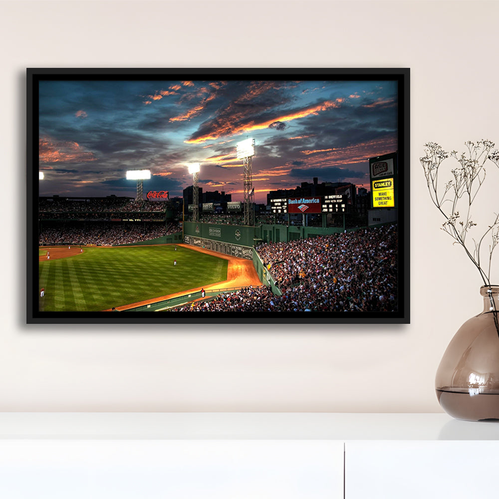 Fenway Park Boston Massachusetts, Stadium Canvas, Sport Art, Framed Canvas Print Wall Art, Floating Frame