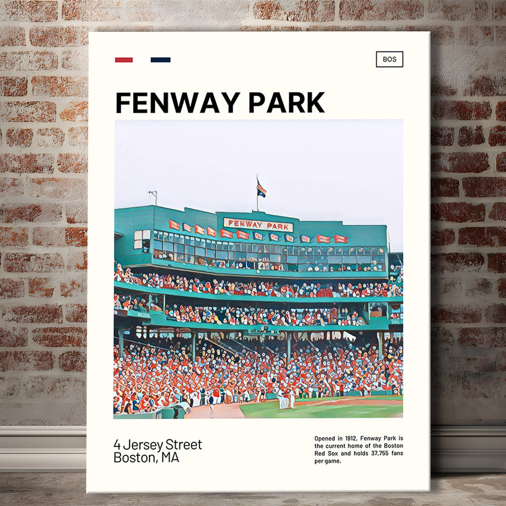 Fenway Park Home Backdrop Print,  Stadium Canvas Art, Fan Gifts, Sport Art, Canvas Print Wall Art