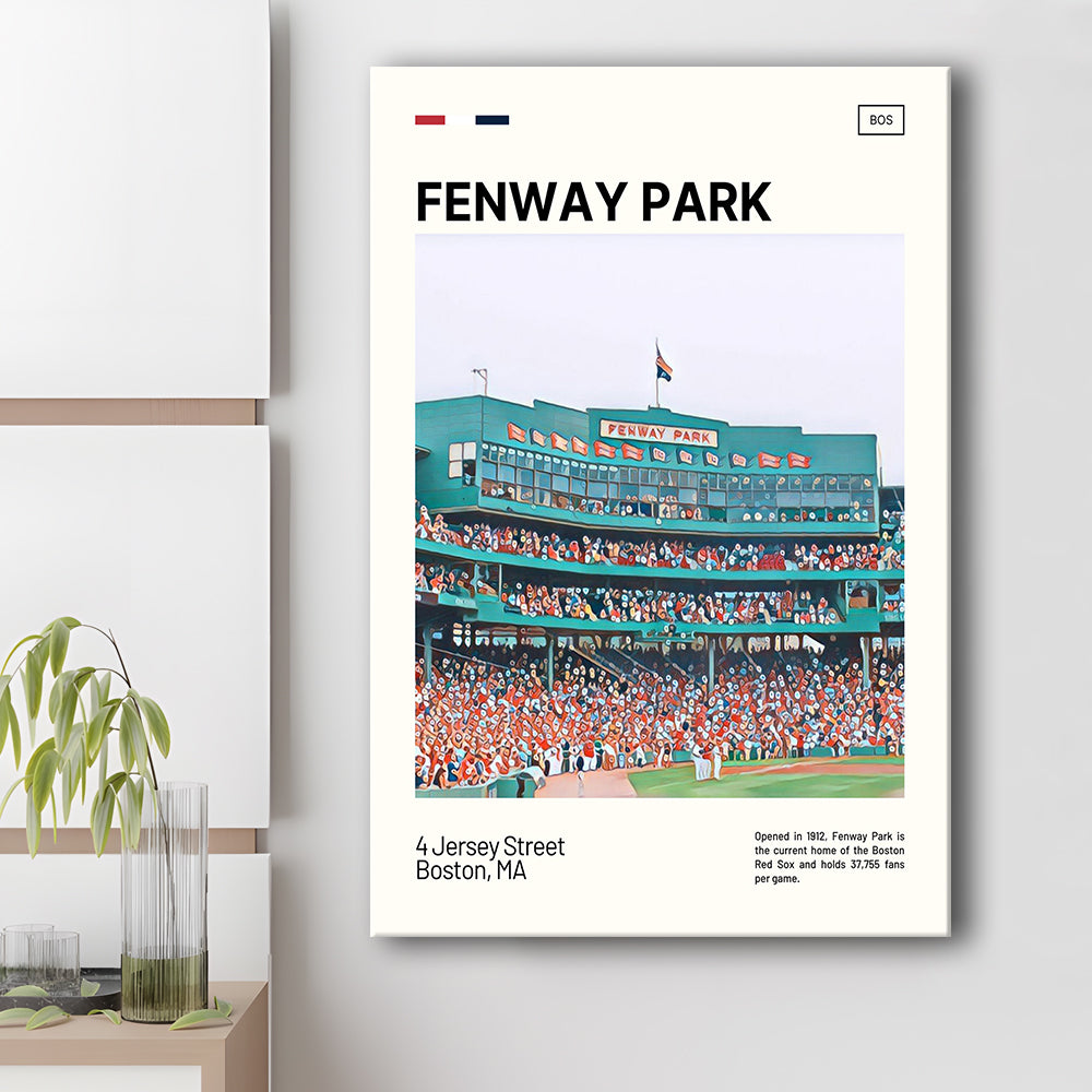 Fenway Park Home Backdrop Print,  Stadium Canvas Art, Fan Gifts, Sport Art, Canvas Print Wall Art