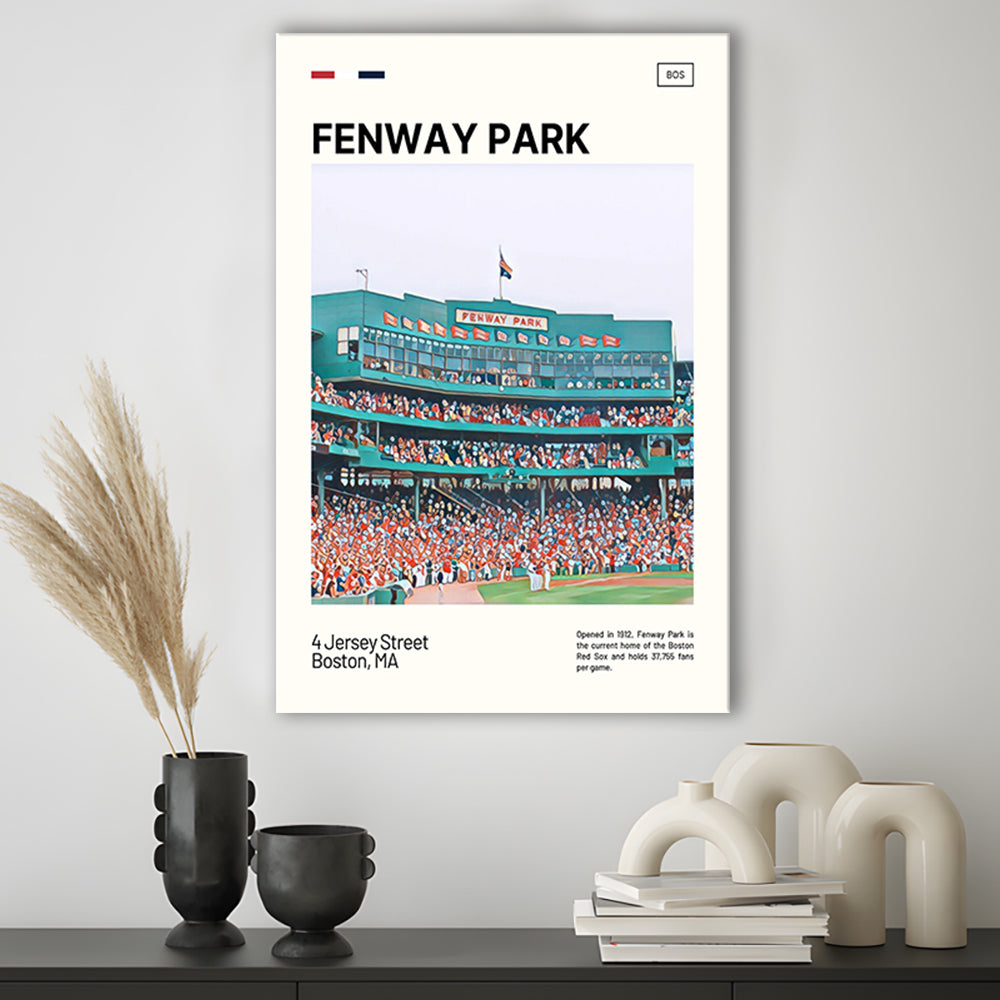 Fenway Park Home Backdrop Print,  Stadium Canvas Art, Fan Gifts, Sport Art, Canvas Print Wall Art