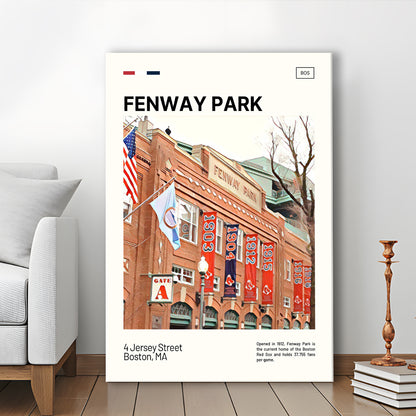 Fenway Park Jersey Street Print,  Stadium Canvas Art, Fan Gifts, Sport Art, Canvas Print Wall Art