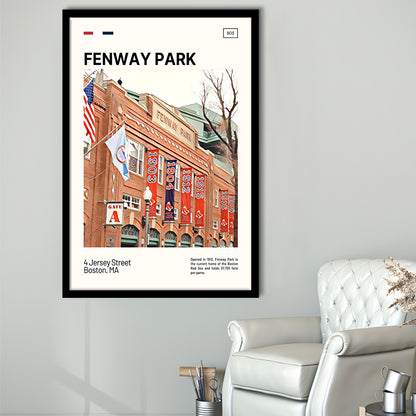 Fenway Park Jersey Street Print,  Stadium Art, Gifts for him, Sport Art, Framed Art Print Wall Decor