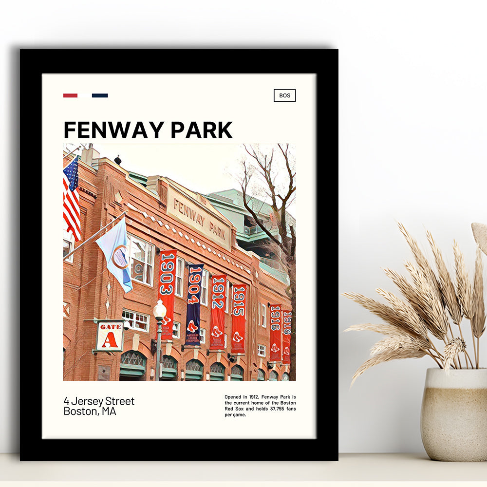 Fenway Park Jersey Street Print,  Stadium Art, Gifts for him, Sport Art, Framed Art Print Wall Decor