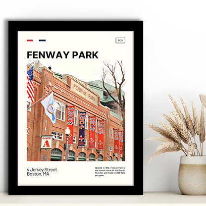 Fenway Park Jersey Street Print,  Stadium Art, Gifts for him, Sport Art, Framed Art Print Wall Decor