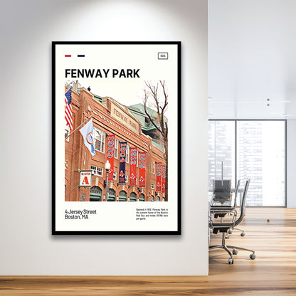Fenway Park Jersey Street Print,  Stadium Art, Gifts for him, Sport Art, Framed Art Print Wall Decor