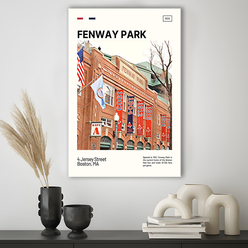 Fenway Park Jersey Street Print,  Stadium Canvas Art, Fan Gifts, Sport Art, Canvas Print Wall Art