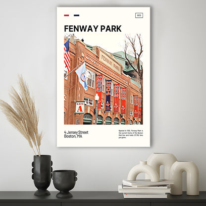 Fenway Park Jersey Street Print,  Stadium Canvas Art, Fan Gifts, Sport Art, Canvas Print Wall Art