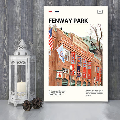 Fenway Park Jersey Street Print,  Stadium Canvas Art, Fan Gifts, Sport Art, Canvas Print Wall Art
