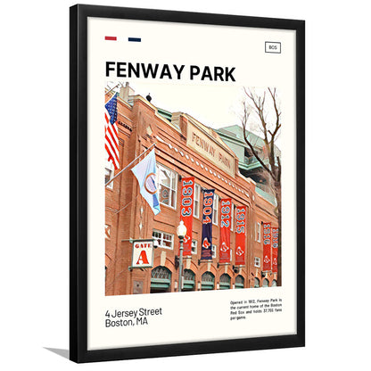 Fenway Park Jersey Street Print,  Stadium Art, Gifts for him, Sport Art, Framed Art Print Wall Decor