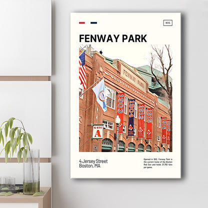 Fenway Park Jersey Street Print,  Stadium Canvas Art, Fan Gifts, Sport Art, Canvas Print Wall Art