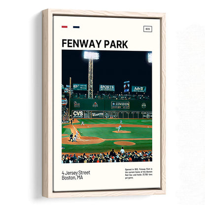 Fenway Park Print,  Stadium Canvas Art, Man Cave Gift, Floating Framed Canvas Print Wall Art