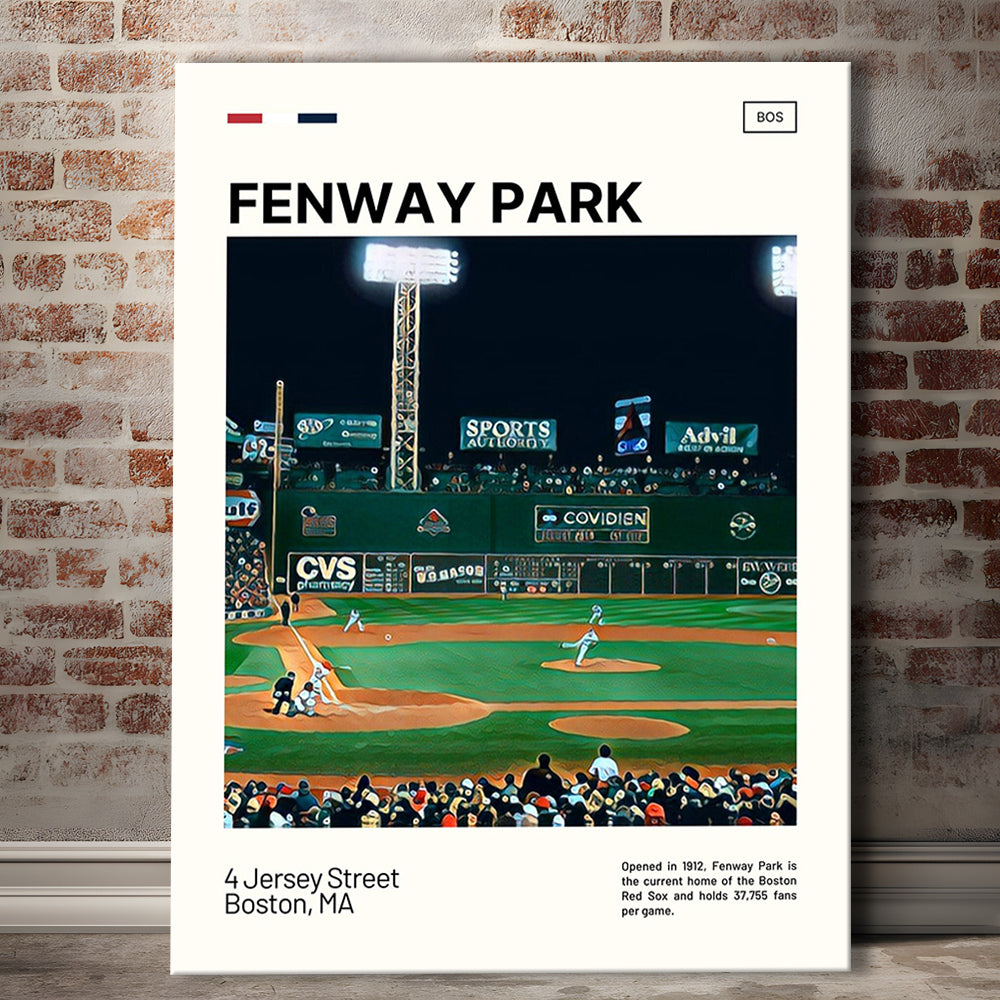 Fenway Park Print,  Stadium Canvas Art, Fan Gifts, Sport Art, Canvas Print Wall Art