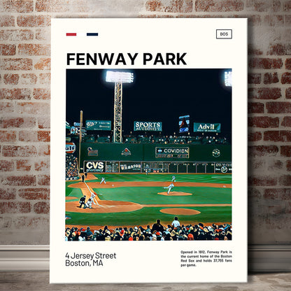 Fenway Park Print,  Stadium Canvas Art, Fan Gifts, Sport Art, Canvas Print Wall Art