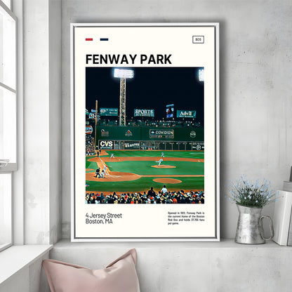 Fenway Park Print,  Stadium Canvas Art, Man Cave Gift, Floating Framed Canvas Print Wall Art