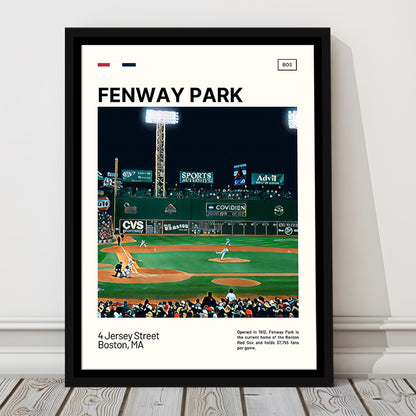 Fenway Park Print,  Stadium Canvas Art, Man Cave Gift, Floating Framed Canvas Print Wall Art