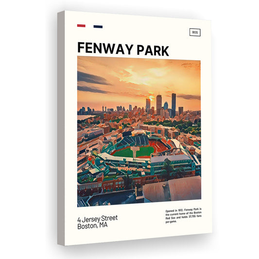 Fenway Park Skyline Print,  Stadium Canvas Art, Fan Gifts, Sport Art, Canvas Print Wall Art