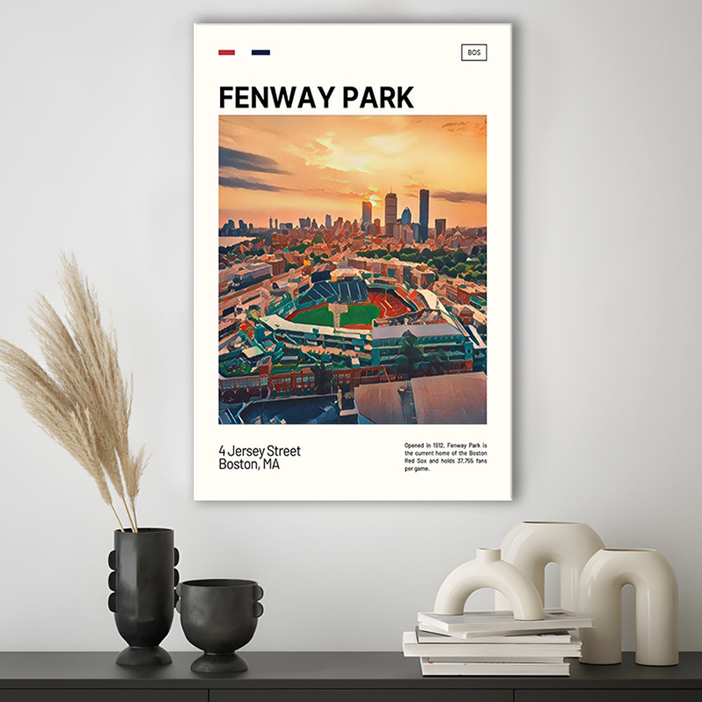 Fenway Park Skyline Print,  Stadium Canvas Art, Fan Gifts, Sport Art, Canvas Print Wall Art