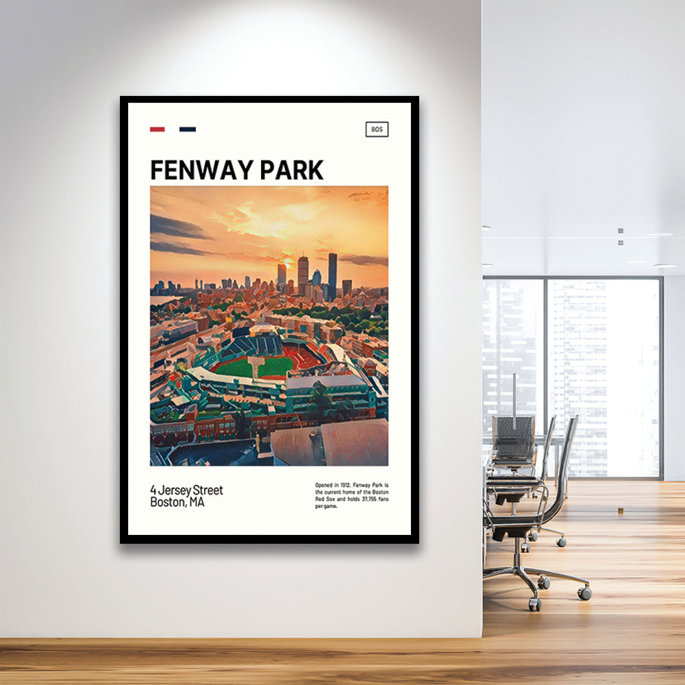 Fenway Park Skyline Print,  Stadium Art, Gifts for him, Sport Art, Framed Art Print Wall Decor