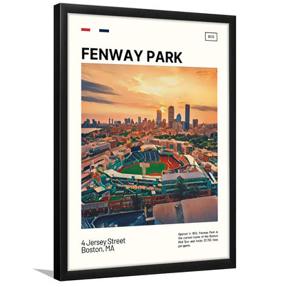 Fenway Park Skyline Print,  Stadium Art, Gifts for him, Sport Art, Framed Art Print Wall Decor