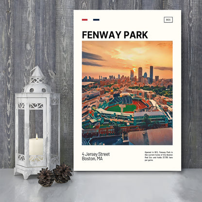 Fenway Park Skyline Print,  Stadium Canvas Art, Fan Gifts, Sport Art, Canvas Print Wall Art