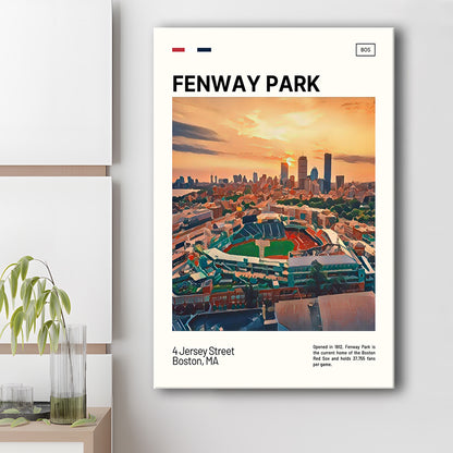 Fenway Park Skyline Print,  Stadium Canvas Art, Fan Gifts, Sport Art, Canvas Print Wall Art