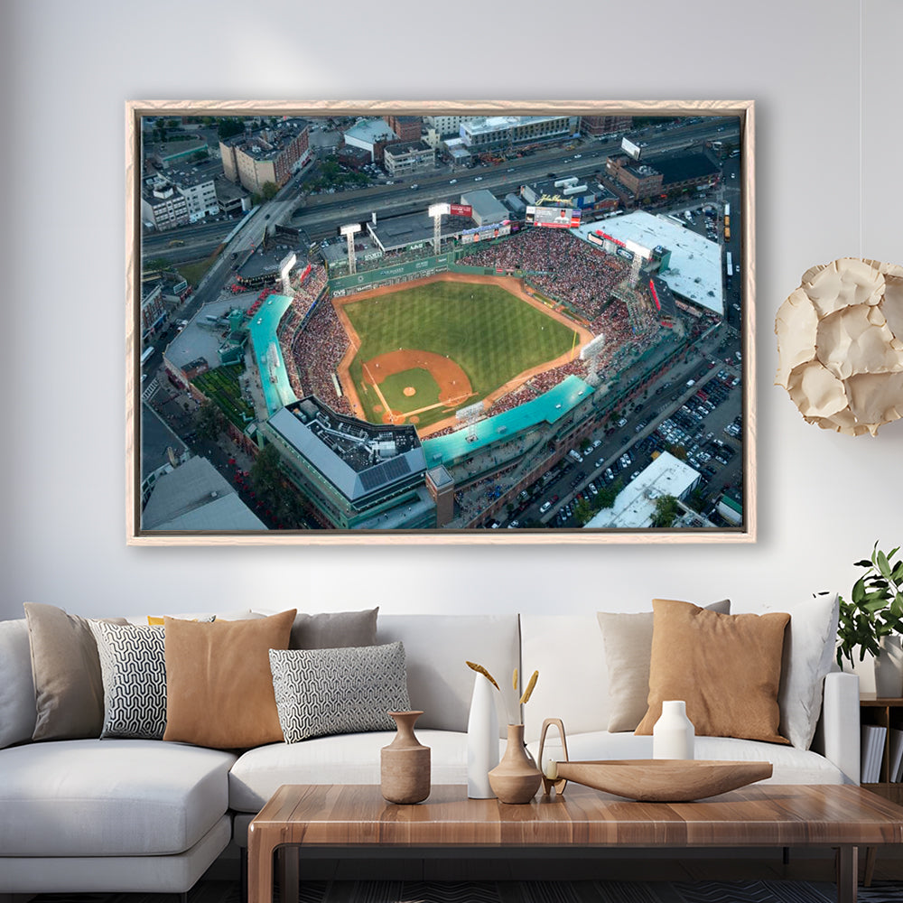 Fenway Park Top View, Stadium Canvas, Sport Art, Framed Canvas Print Wall Art, Floating Frame