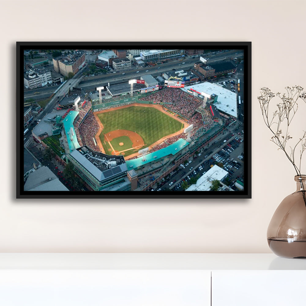 Fenway Park Top View, Stadium Canvas, Sport Art, Framed Canvas Print Wall Art, Floating Frame