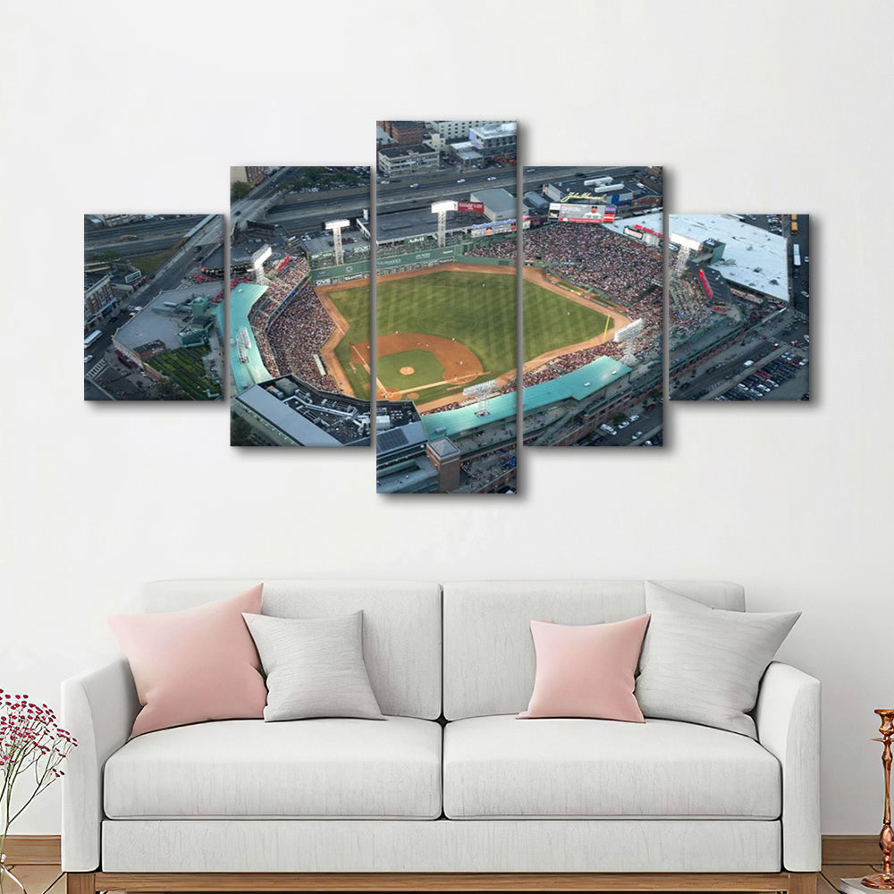 Fenway Park Top View, Stadium Canvas, Sport Art, Gift for him, 5 Panel, Large Canvas, Canvas Print Wall Art